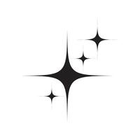 black shine icon isolated on white background. blinking stars, spark icon. vector
