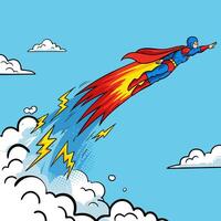 Person Flying with Speed Effect in the Sky vector