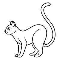 a cat is standing in a line drawing vector