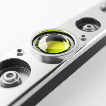 Closeup of a precision metallic level instrument photo