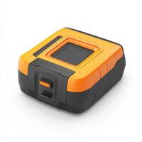 Orange and Black Electronic Device Isolated on White photo