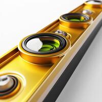 Golden Device With Multiple Green Lenses photo