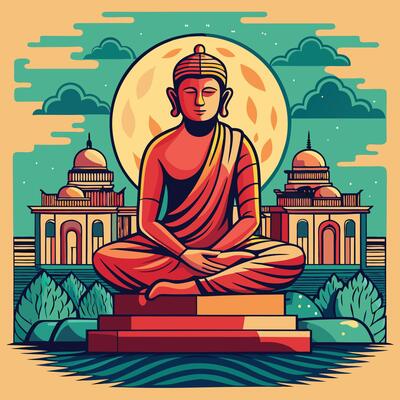 buddha statue in front of a temple