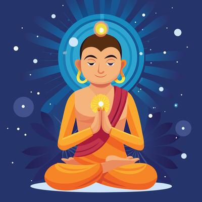 buddha meditating in lotus position