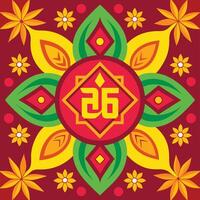 a colorful indian design with the om symbol vector