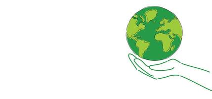 save earth template background, earth globe with open hand save with copyspace illustration, green earth globe symbol,Earth in Hand,Earth Awareness Art, green earth globe World Protection Symbol vector