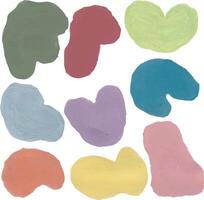 Colorful abstract shapes and blobs in a creative and artistic composition vector