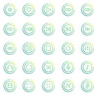 Button set Gradients outline audio vector