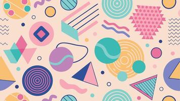 Memphis Inspired Abstract Pattern vector