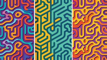 Abstract Flowing Line Motifs vector