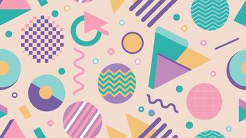 Pastel Memphis Retro Pattern vector