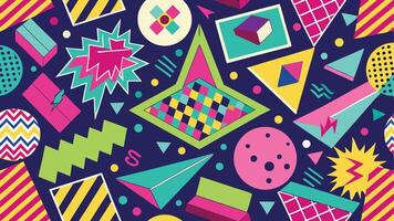 Wacky 90s Kid Patterns vector