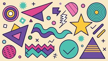 Abstract Memphis Style Art vector
