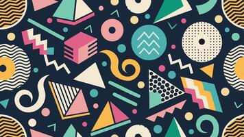 Geometric Memphis Art Pattern vector