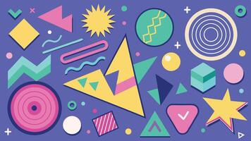 Groovy 80s Geometric Design vector