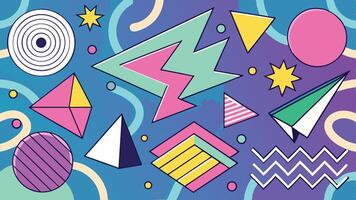 Stylish Memphis Inspired Graphics vector
