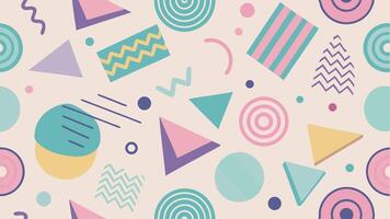 Retro Pastel Shapes Background vector