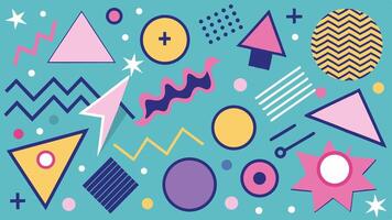 Abstract Memphis Era Graphics vector