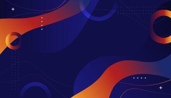 Abstract background with orange and blue waves vector