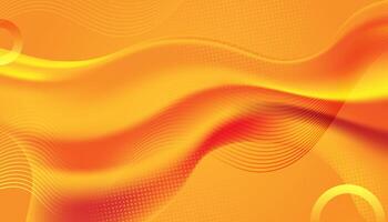 Abstract orange background with wavy lines vector