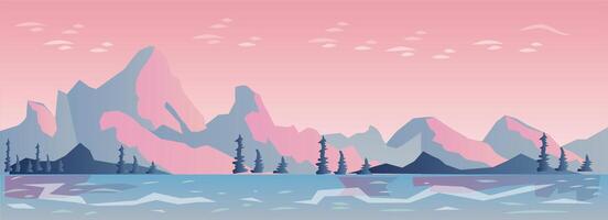 Mountain View and Sea Game Background vector