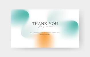 thank you card with fluid gradient background design vector