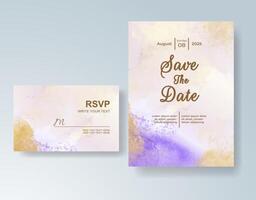 Minimalist invitation with abstract watercolor background vector