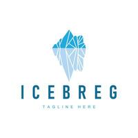 icebreg logo design antarctic iceberg concept with a simple minimalist scenery with natural mountain symbols vector