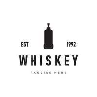 old retro vintage design with whiskey logo, bar drink with simple for bar, cafe, , or business, as business brand and product illustration template vector