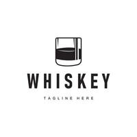old retro vintage design with whiskey logo, bar drink with simple concept vector