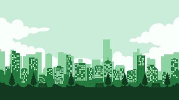 Cityscape of skyline building in the downtown. Scenery of the city landscape with apartment and skyscrapers architecture. A scenic cloudscape over the city with office buildings vector