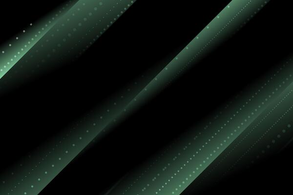 Abstract green background with glowing lines and a futuristic digital design in motion on a dark backdrop. Technology or Hi-tech background.