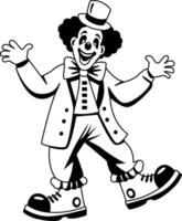 A glyph illustration of happy clown character vector
