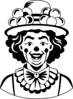 A glyph illustration of a circus joker character vector