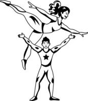 Acrobat performance illustration in glyph style vector