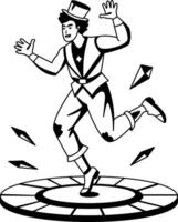 A glyph illustration of a circus avatar vector