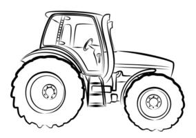 Sketch a large heavy tractor. vector
