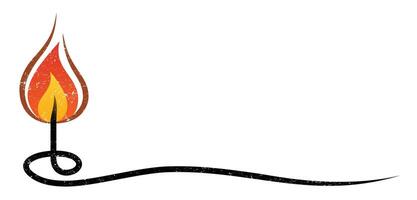 The symbol of a stylized burning flame. vector