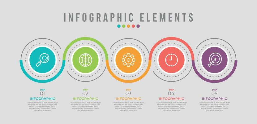 Infographic element with icons. Can be used for process, presentation, diagram, workflow layout, info graph, web design. illustration.
