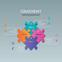 Colorful gradient infographic, steps, number template design vector