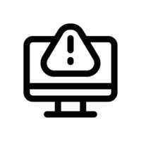 computer alert line icon. Clean and minimalist icon for websites and mobile apps. vector