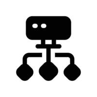 computer server glyph icon. Strong and solid icon for websites and mobile apps. vector