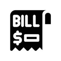 bill glyph icon. Strong and solid icon for websites and mobile apps. vector
