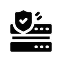 server security glyph icon. Strong and solid icon for websites and mobile apps. vector