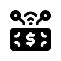 digital money glyph icon. Strong and solid icon for websites and mobile apps. vector