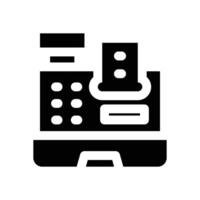 cash count glyph icon. Strong and solid icon for websites and mobile apps. vector