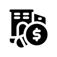 valuation glyph icon. Strong and solid icon for websites and mobile apps. vector