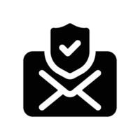 email security glyph icon. Strong and solid icon for websites and mobile apps. vector