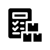 inventory management glyph icon. Strong and solid icon for websites and mobile apps. vector