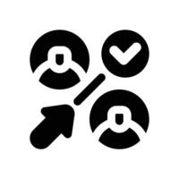 interaction glyph icon. Strong and solid icon for websites and mobile apps. vector